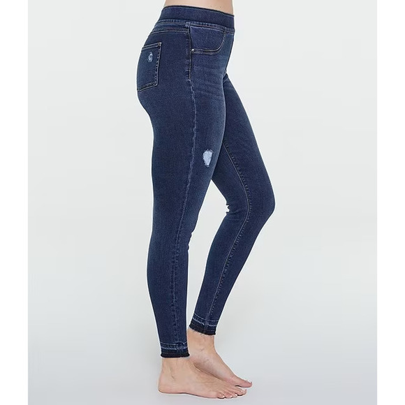Spanx Distressed Denim Pull-On Leggings Jeggings Jeans Women's Blue Size Small - Picture 3 of 8